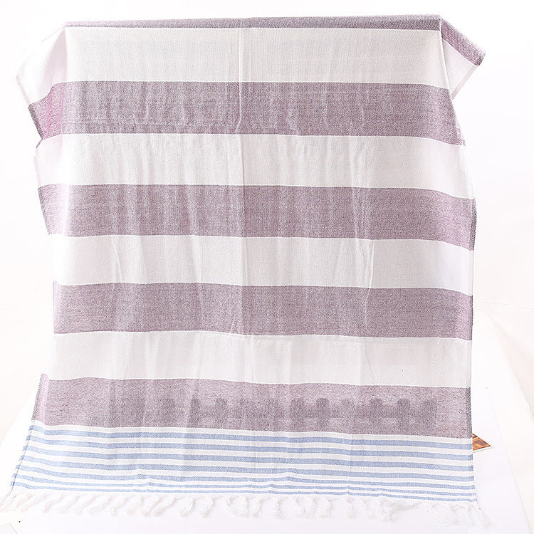 Serviette de plage coton rayé 100x180cm