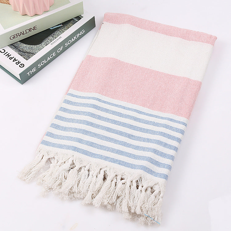 Serviette de plage coton rayé 100x180cm