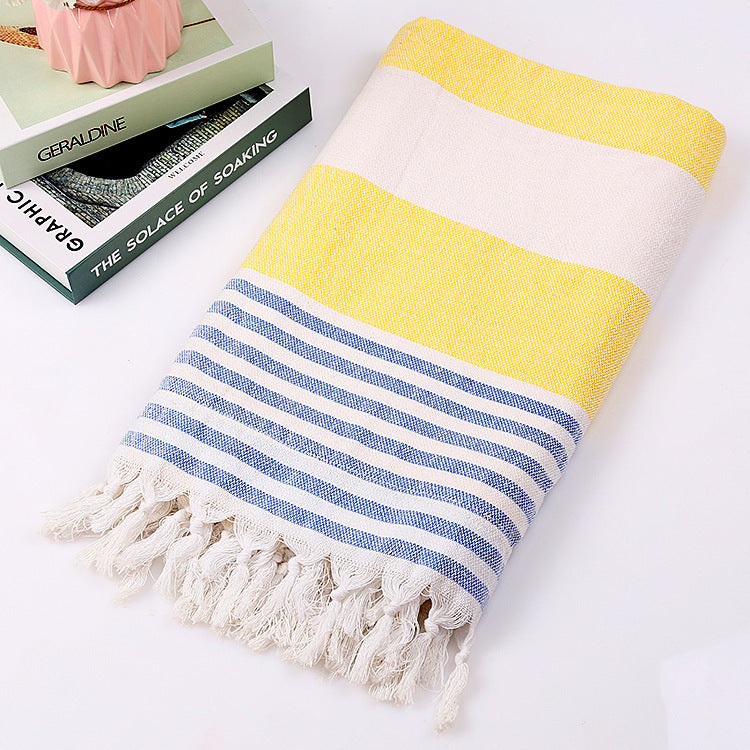 Serviette de plage coton rayé 100x180cm