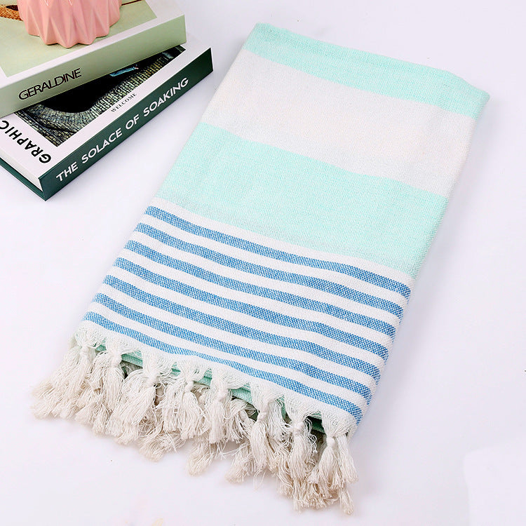 Serviette de plage coton rayé 100x180cm
