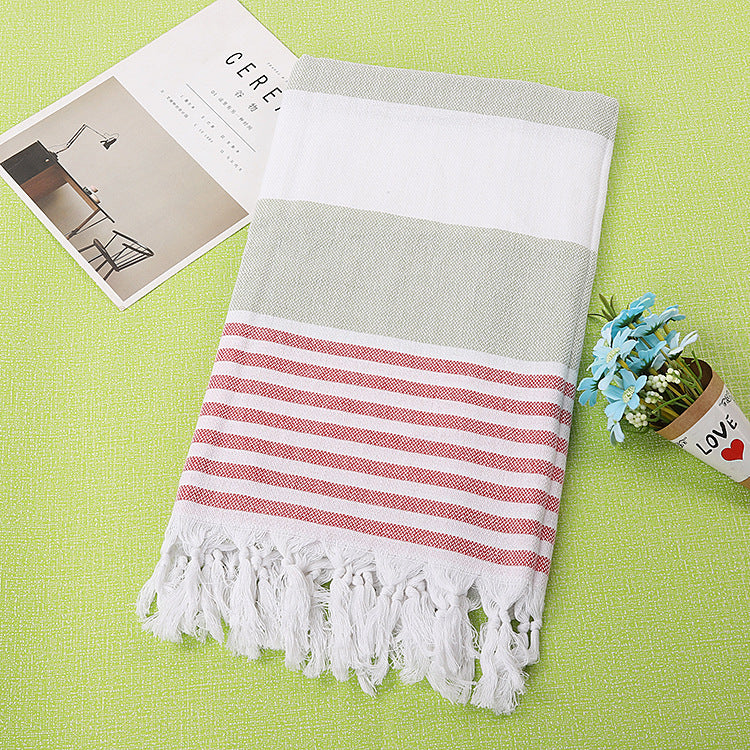 Serviette de plage coton rayé 100x180cm