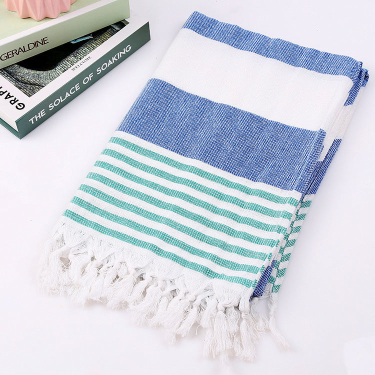 Serviette de plage coton rayé 100x180cm