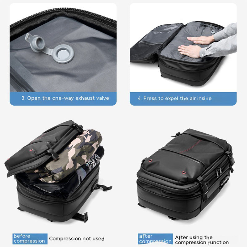 Sac à Dos de Voyage Homme - Compressible et Multifonction avec Compartiment Ordinateur
