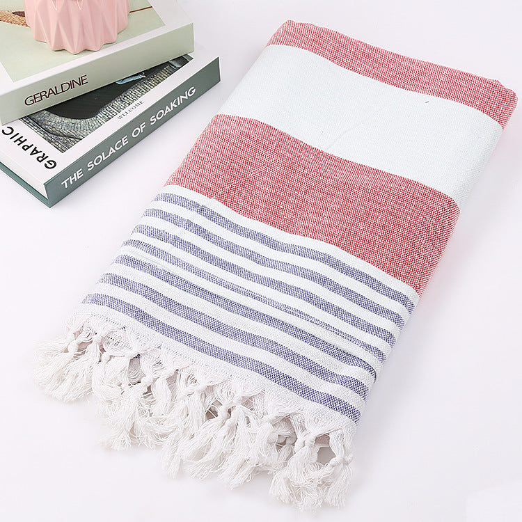Serviette de plage coton rayé 100x180cm