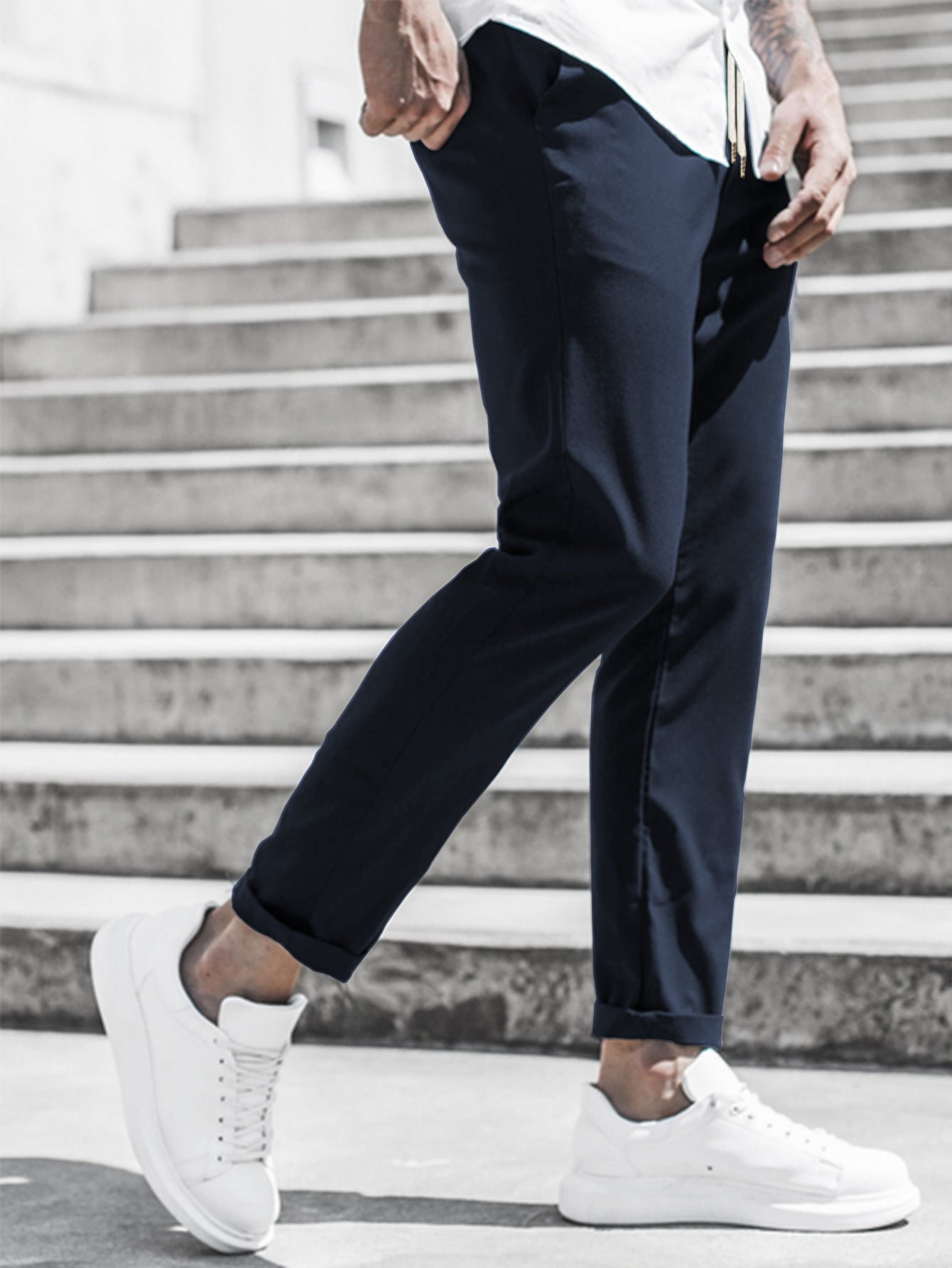 Pantalon Homme Décontracté Droit