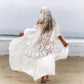Robe de Plage Tunique Longue - Coton Blanc - Style Crochet