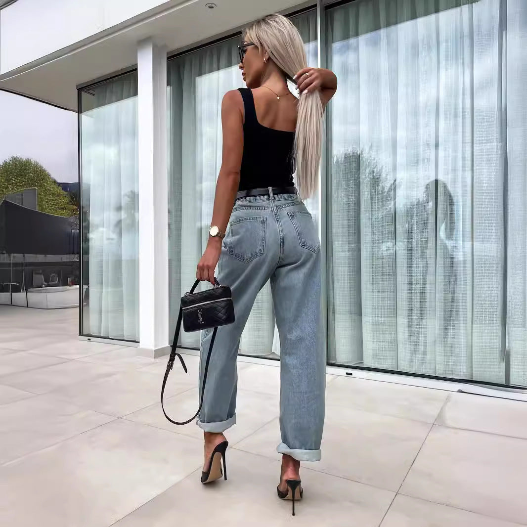 Jeans Loose Femme | Pantalon Baggy Hipster Coupe Boyfriend