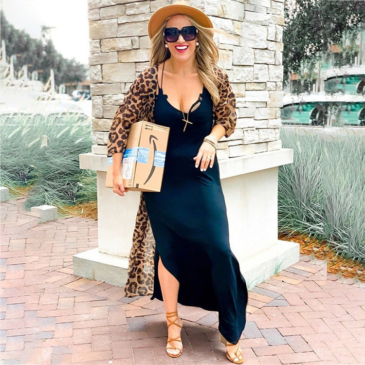 Chemisier de Plage Léopard - Mousseline Soie - Cardigan Sexy Taille Unique