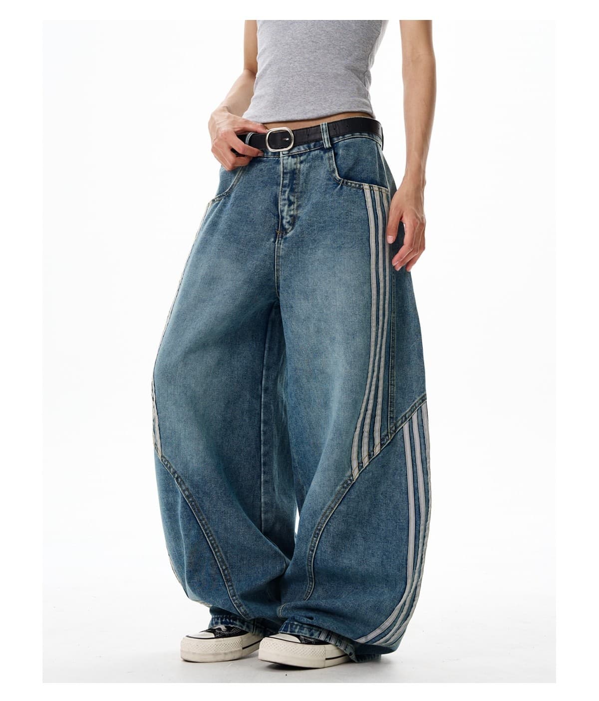 JEAN WIDE LEG FEMME | Coupe Droite à Grandes Poches