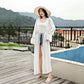 Robe de Plage Tunique Longue - Coton Blanc - Style Crochet