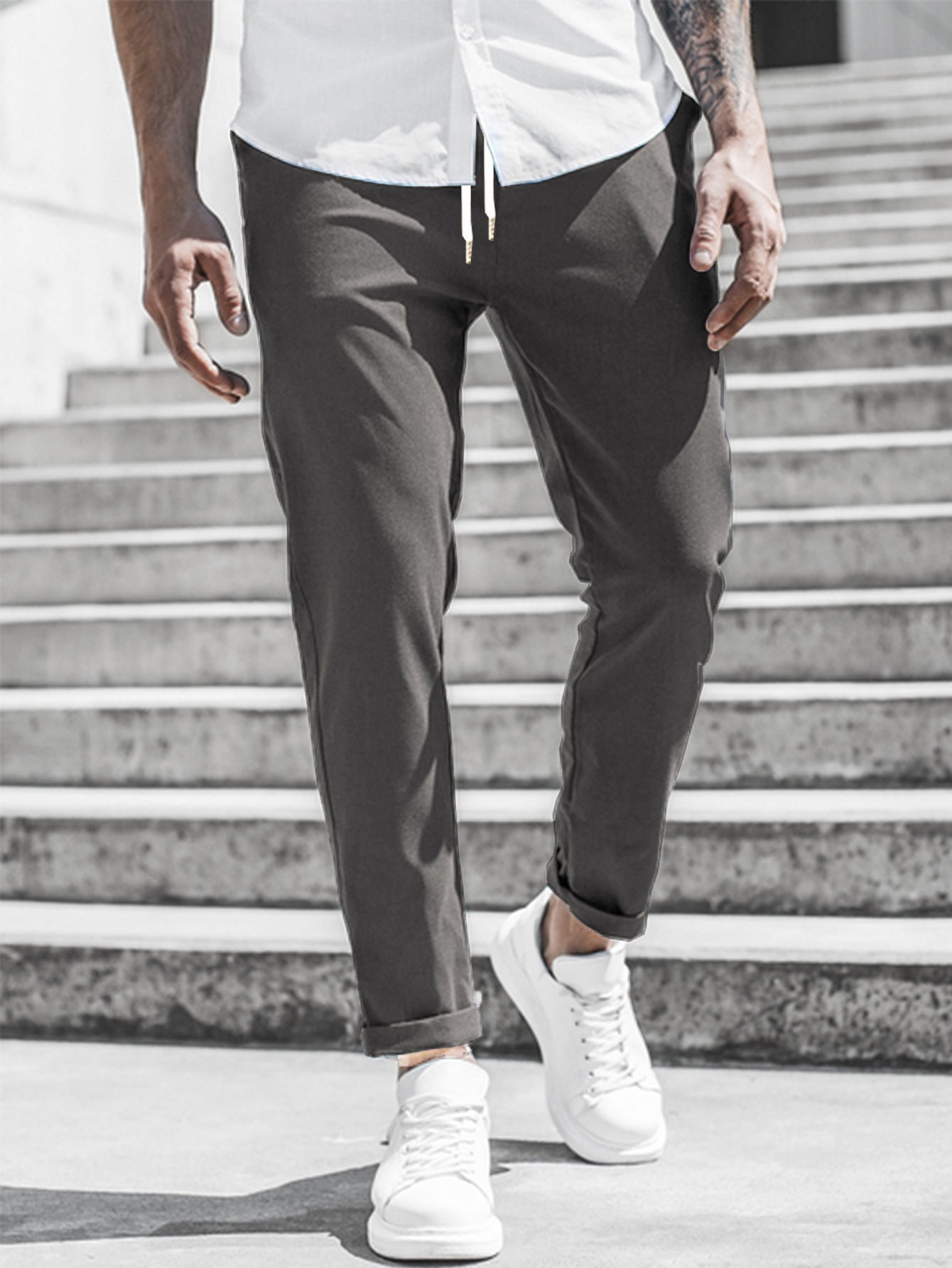 Pantalon Homme Décontracté Droit