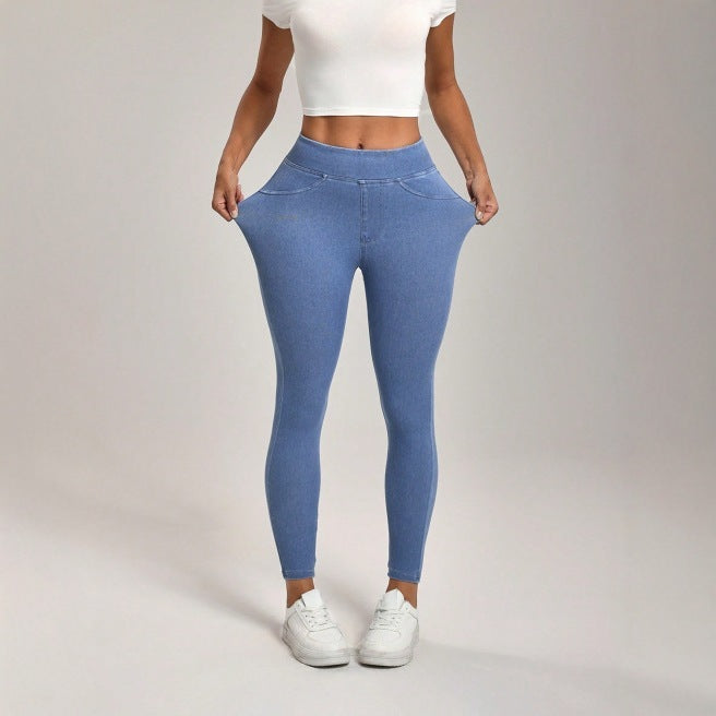 Legging Denim Barbie Taille Haute - Effet Amincissant Hanches