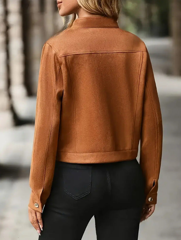 Veste Femme en Daim Court - Blazer Trendy