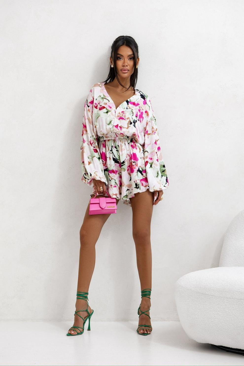 Combinaison Femme Imprimée - Manches Lanterne - Jambe Large