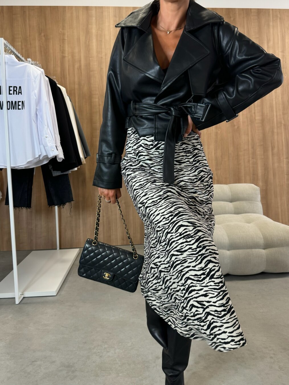 Jupe Femme Taille Haute Imprimé Léopard - Jupe Hanche Amincissante