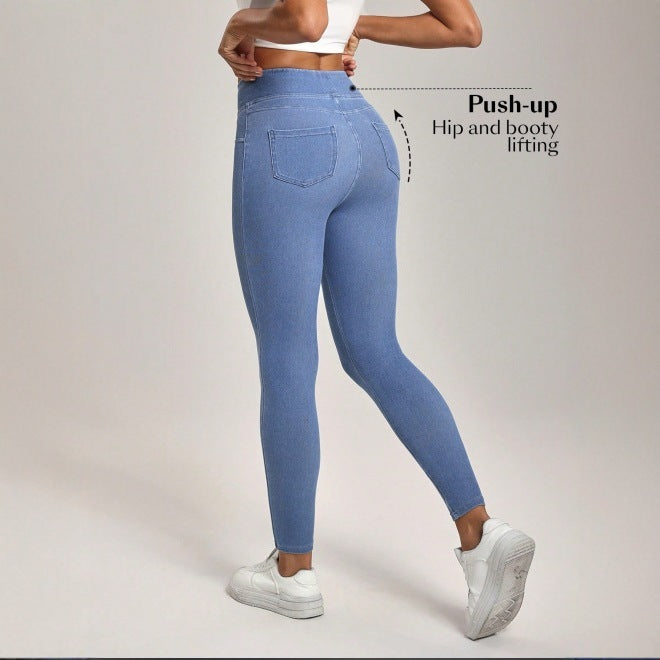 Legging Denim Barbie Taille Haute - Effet Amincissant Hanches