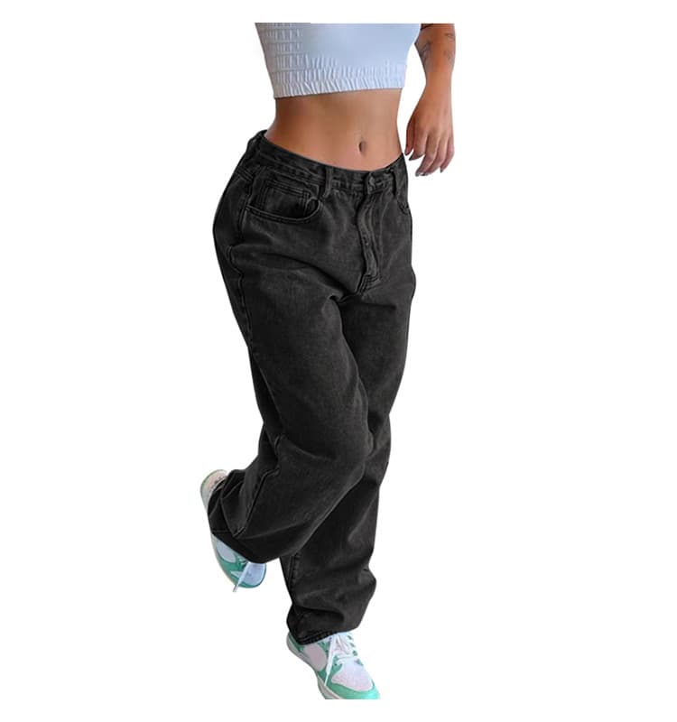 JEAN LOOSE FEMME RÉTRO | Coupe Droite Décontractée - Denim Coton Rigide - Style Vintage Authentique