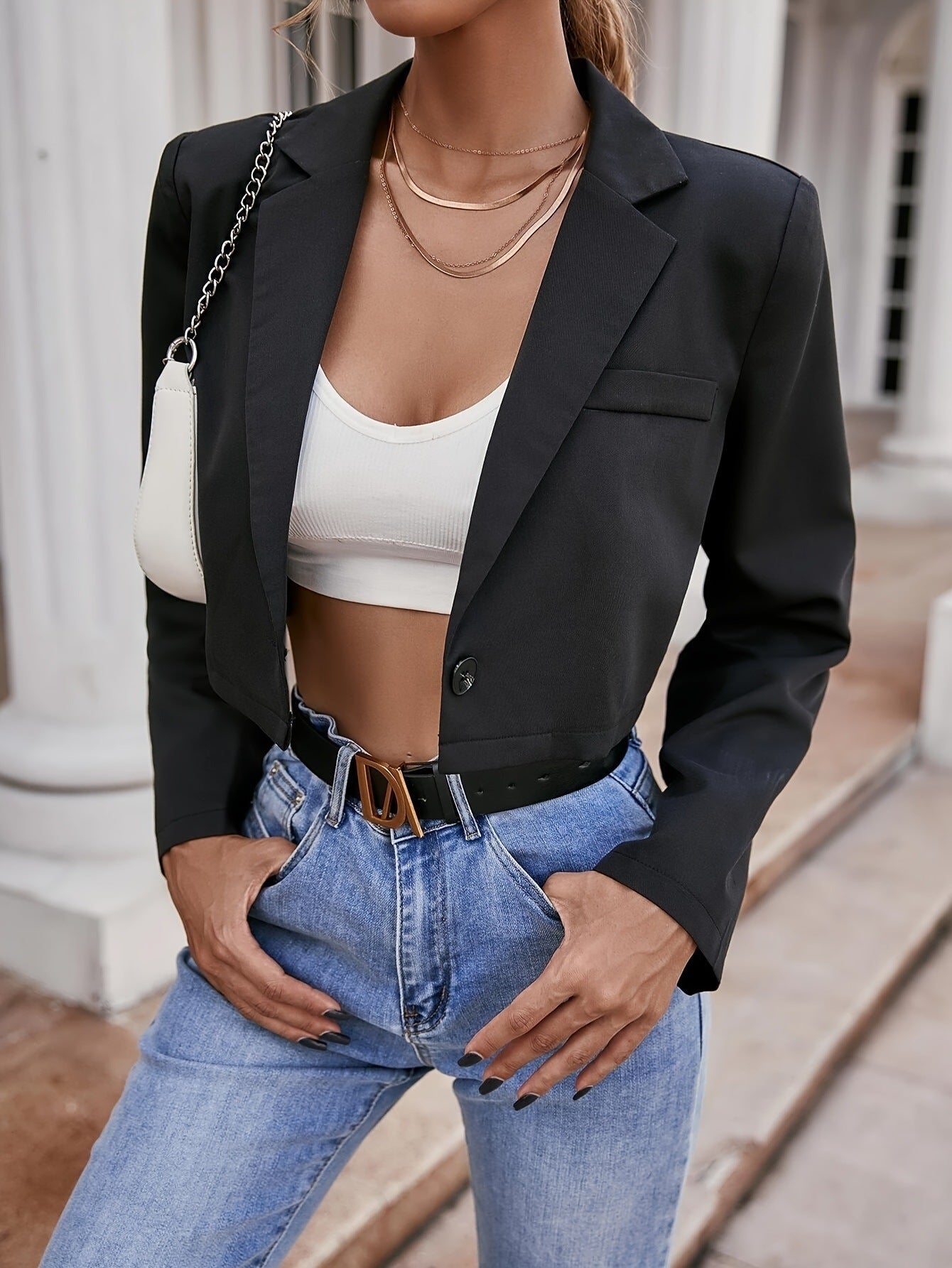 Veste Crop Casual Tendance - Mode Streetwear