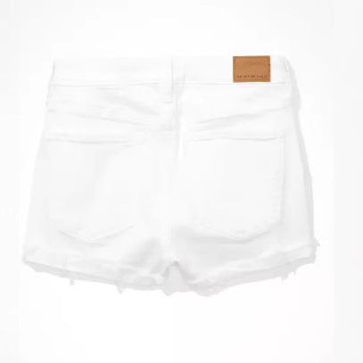Short en Jean Femme Blanc - Taille Basse - Style Américain