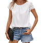 Lace Comfort And Casual Solid Color Round Neck Short Sleeves
