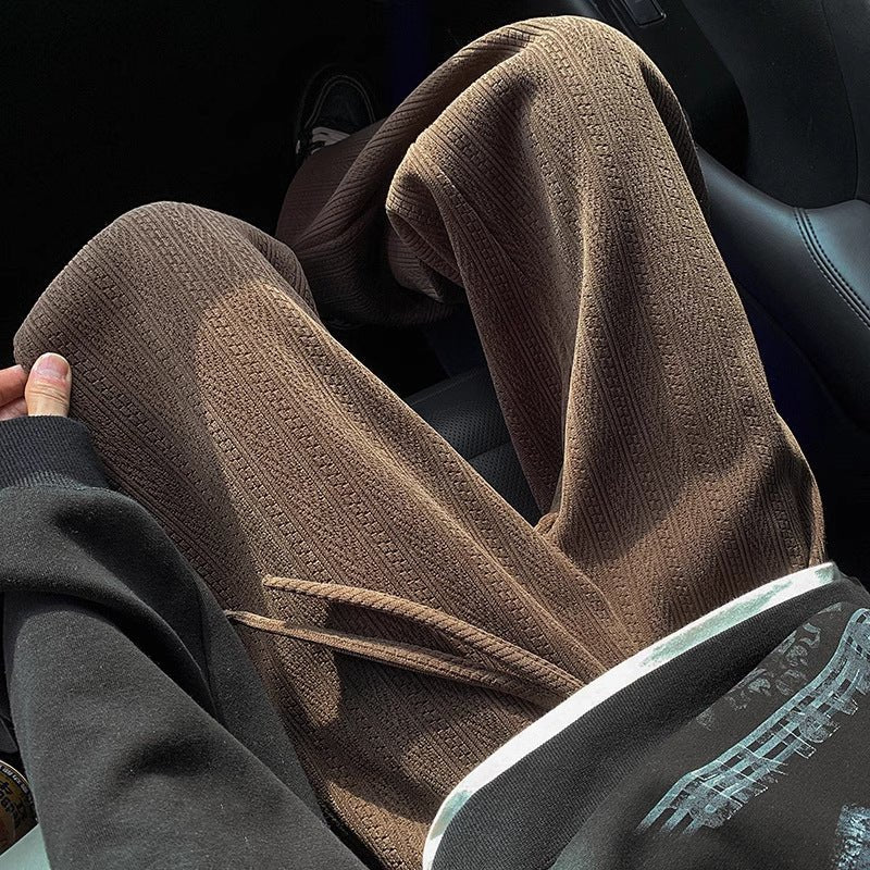 Pantalon Homme Casual Style Rétro - Jambe Large Drapé - Tissu Léger - TOP DESTINATIONS